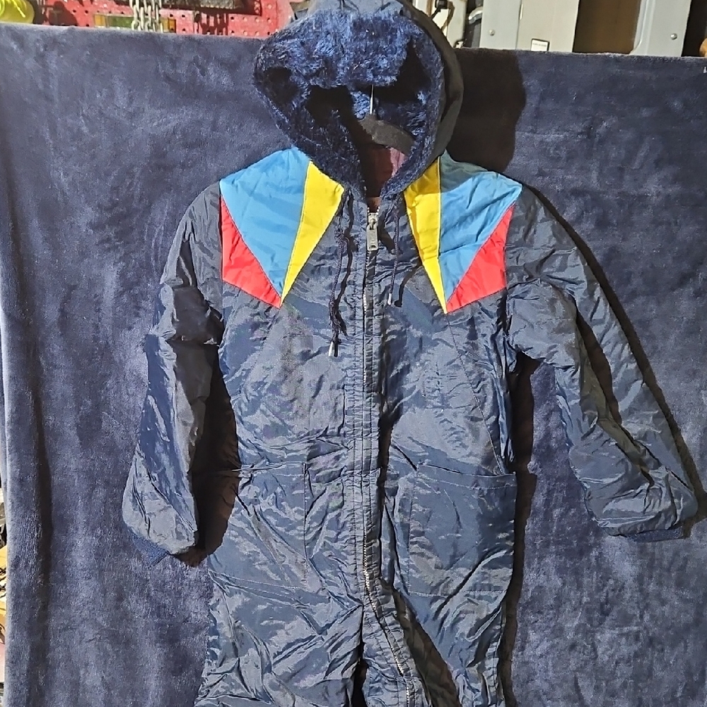 Vintage Colorful Hooded Snowsuit